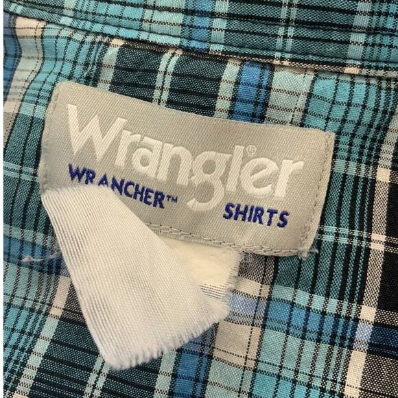 Wrangler Wrancher Vintage Shirt Mens XL Plaid Pearl Snap Buttons Cowboy Western - Picture 6 of 7